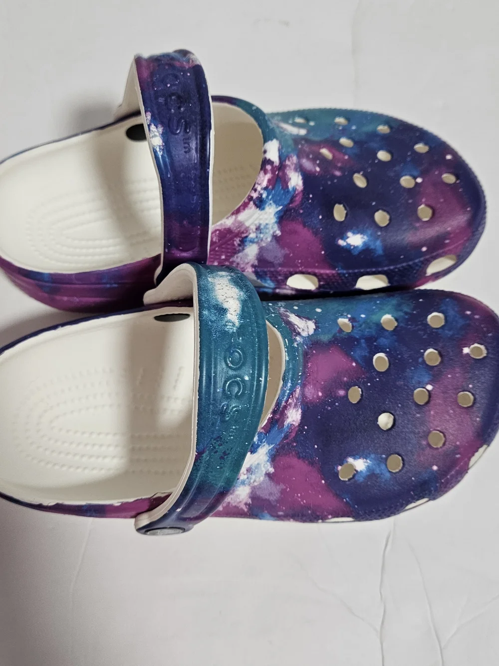 CROCS Kids Galaxy-Print Clog Sandals in Purple and Blue